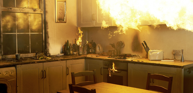 Elementargefahren: Brandschäden - Küchenbrand